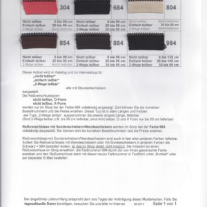 Metallzipp brüniert einfach teilbar 6 mm – Länge 35 cm