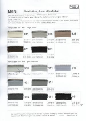 Metallzipp silber fix ( nicht teilbar) 6 mm - Länge 16 cm – Bild 4