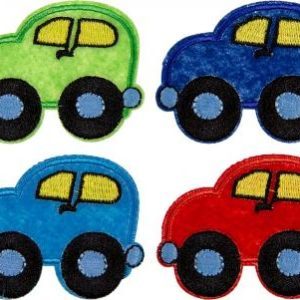 Auto blau und rot