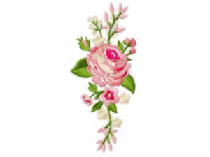 Bügelbild Applikation Aufnäher Rosen Blumen rosa pink