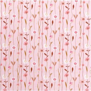 Rico Stoffabschnitt Wildblumen rosa 50 x 140 cm
