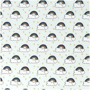 Baumwoll-Popelin Regenbogen mint  50 x 140