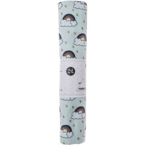 Baumwoll-Popelin Regenbogen mint  50 x 140