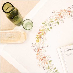 Rico Stickpackung Decke Herbstkranz 90 x 90