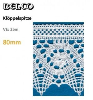 Klöppelspitze weiß 8 cm