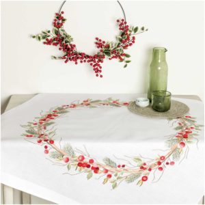 Rico Stickpackung Decke Hagebutten 90 x 90 cm