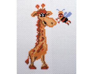 Giraffe mit Biene