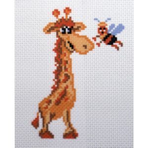 Giraffe mit Biene