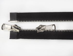 Metallzipp silber Zweiweg teilbar 6 mm - Länge 90 cm