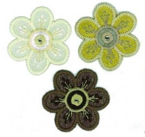 Applikation Blumen 3er Set