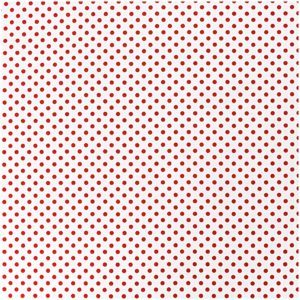 Rico Stoff Punkte weiß/rot 50 x 140 cm