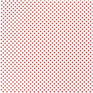 Rico Stoff Punkte weiß/rot 50 x 140 cm