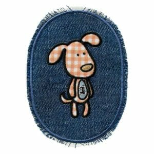Jeanspatch Hund mit Lätzchen