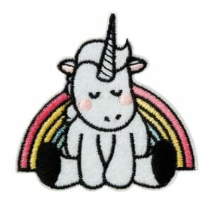 Applikation Einhorn mit Regenbogen