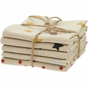 Stoffpaket 5 x Christmas Leinenoptik  50 x 70 cm