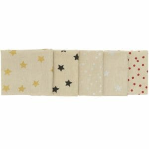 Stoffpaket 5 x Christmas Leinenoptik  50 x 70 cm