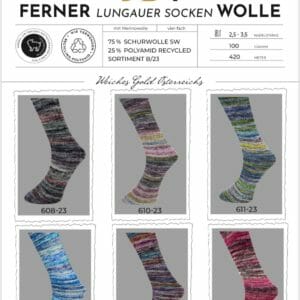 Ferner Sockenwolle 4fach Sort.B/23 “Spray”
