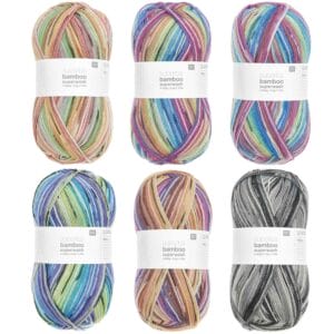 Rico Socks Bamboo Rainbow 4-fädig 100g