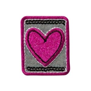 Applikation Herz Glitzer rot, pink, blau – Bild 3