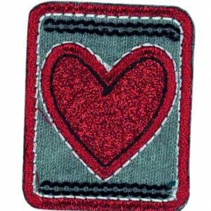 Applikation Herz Glitzer rot, pink, blau