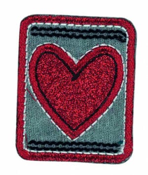 Applikation Herz Glitzer rot, pink, blau – Bild 2