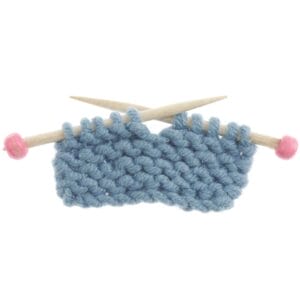 Miniatur Strickzeug Fb. blau und rosa