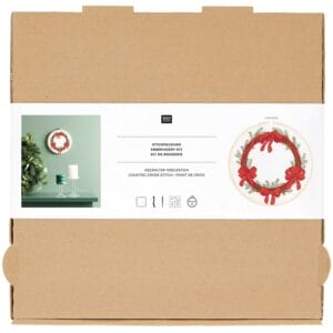 Stickpackung Bild Kranz mit Schleifen – Bild 2