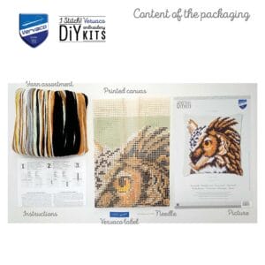 Polsterstickpackung Eule 40 x 40 cm – Bild 3