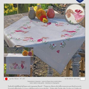 Set – Tischdecke bedruckt “Osterhasen” 80 x 80 cm