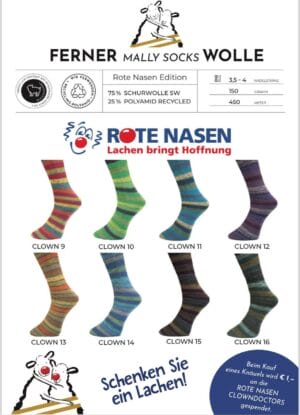 Ferner Wolle - Mally Socks -  Rote Nasen 150g