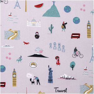 Baumwoll-Popelin Travel the World 50 x 140