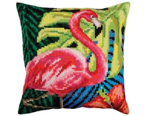 Kreuzstichkissen Pink Flamingo  40 x 40 cm