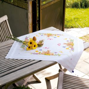 Tischtuch bedruckt Kaninchen 80 x 80 cm