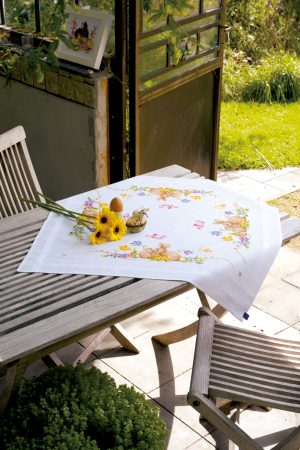 Tischtuch bedruckt Kaninchen 80 x 80 cm