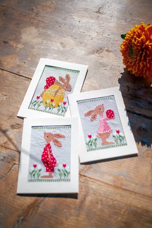 Grußkartenpackung Osterhasen 3er Set – Bild 2